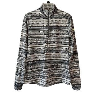 Nike Pro Dri-Fit Aztec Half Zip Pull Over Thumbholes Logo Pullover Women's Sz. L